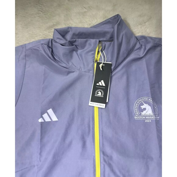 Adidas 2023 Boston Marathon Windbreaker Jacket HY0267 Purple Women's Large NEW - Picture 15 of 16